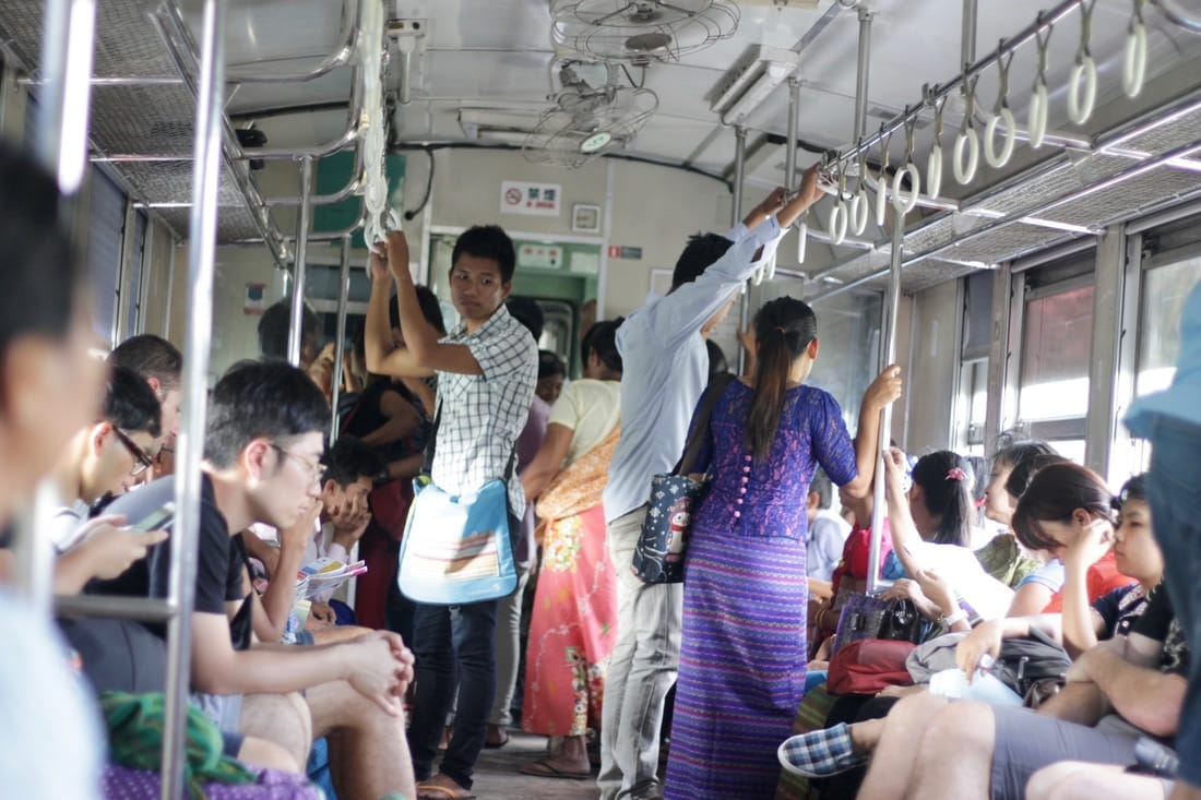 Passengers on the Yangon Circle Train